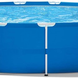 Intex 18ft x 48in Metal Frame Pool Set with Filter Pump, Ladder, Ground Cloth & Pool Cover