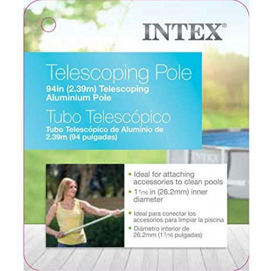 Intex Recreation 29054E N/AA Intex Telescoping Aluminum Shaft, 94-Inch, for Above Ground Pool Maint, (2.39m), Brown/A