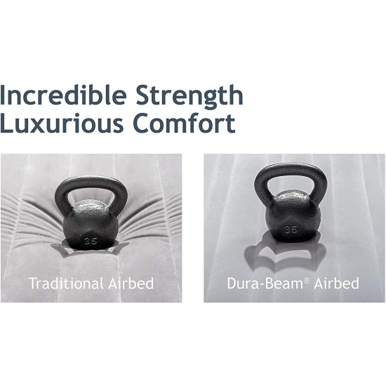Intex Dura-Beam Deluxe Comfort Plush Airbed Series with Internal Pump (2021 Model)
