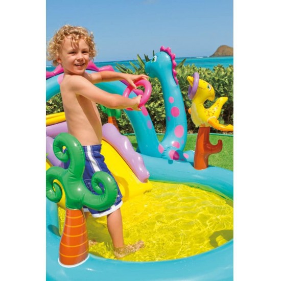 Intex Dinoland Inflatable Play Center, 119in X 90in X 44in, for Ages 2+