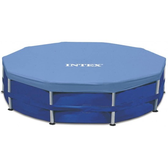 Intex Round Metal Frame Pool Cover, Blue, 15 ft