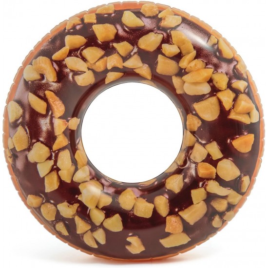 Intex Nutty Chocolate Donut Inflatable Tube with Realistic Printing, 45
