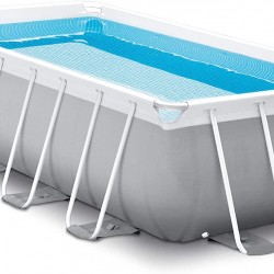 Intex 16ft X 8ft X 42in Prism Frame Rectangular Pool Set with Filter Pump, Ladder, Ground Cloth & Pool Cover