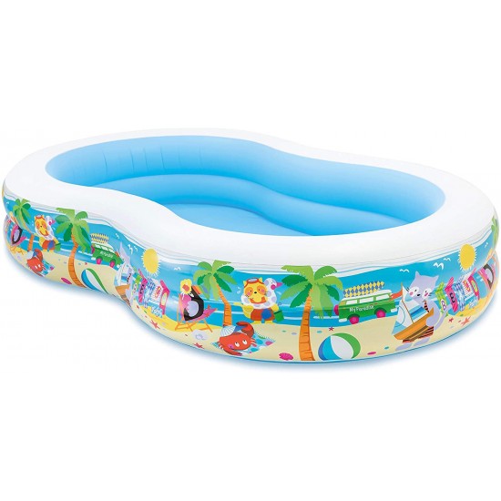 Intex Swim Center Paradise Inflatable Pool, 103in X 63in X 18in, for Ages 3+