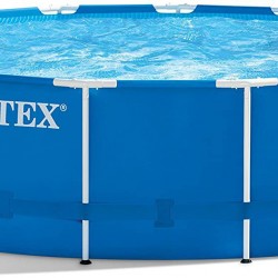 Intex 15ft x 48in Metal Frame Pool Set with Filter Pump, Ladder, Ground Cloth & Pool Cover