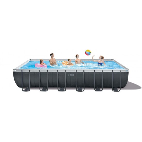 Intex 26367EH Ultra XTR Set Above Ground Pool, 24ft X 12ft X 52in, Gray