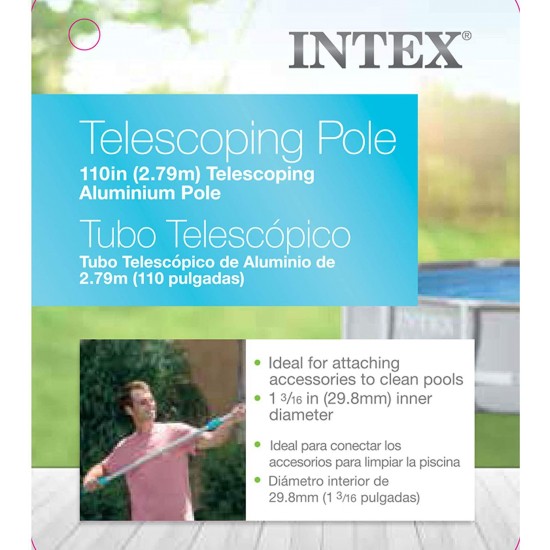 Intex Recreation 29055E N/AA Intex Telescoping Aluminum Shaft, 110-Inch, for Above Ground Pool Main, (2.79m), Blue