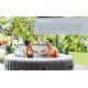 Intex 28439E Greywood Deluxe 4 Person Inflatable Spa Hot Tub with Multi-Color LED Light and Bubble Jets, Grey