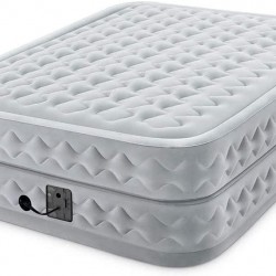 Intex 20in Queen Dura-Beam Deluxe Supreme Airflow Airbed with Internal Pump, White