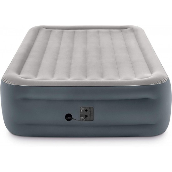 Intex Dura-Beam Series Essential Rest Airbed with Internal Electric Pump, Bed Height 18