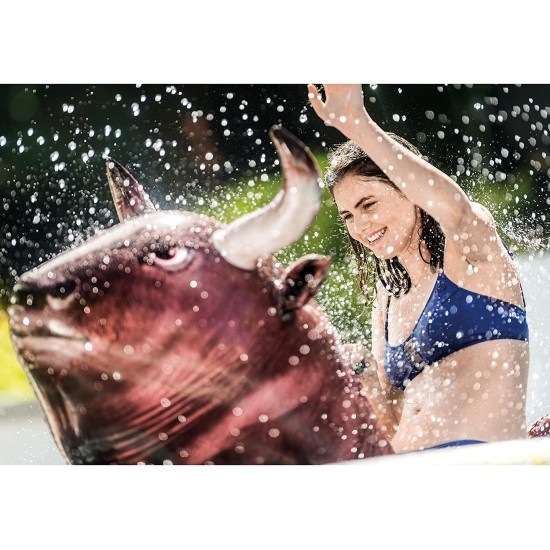 Inflatable Ride-On Pool Toy with Realistic Printing for sale online Intex Inflat-A-Bull 