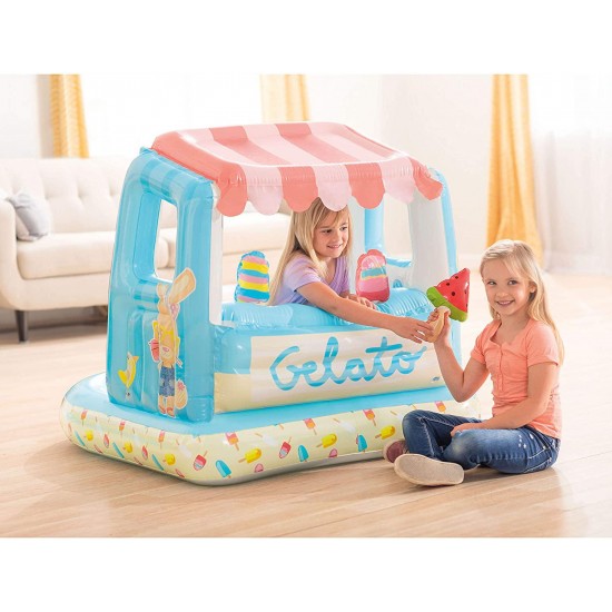 Intex Ice Cream Stand Inflatable Playhouse and Pool, for Ages 2-6, Multi, Model Number: 48672EP