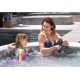 Intex PureSpa Greywood Deluxe 6 Person Portable Inflatable Hot Tub Bubble Jet Spa with Wireless Controls, Hardwater Treatment, Filter and Cover