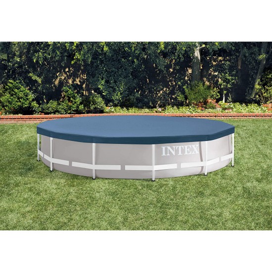Intex 28031E N/AA 12 ft. Metal Frame Above Ground Pool Cover, 1 Pack, Blue