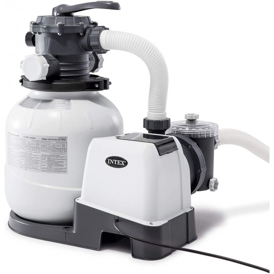Intex 26645EG Krystal Clear 12-Inch 2100 GPH Above Ground Pool Sand Filter Pump with Automatic Timer and 6-Function Control