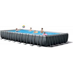 Intex 26373EH Ultra XTR Set Above Ground Pool, 32ft X 16ft X 52in, Gray