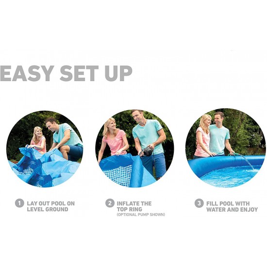 Intex 15ft X 48in Easy Set Pool Set with Filter Pump Ladder Ground Cloth & Pool Cover 