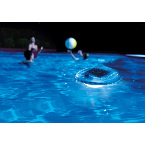 Intex Floating LED Pool Light, Solar Powered with Auto-On at Night