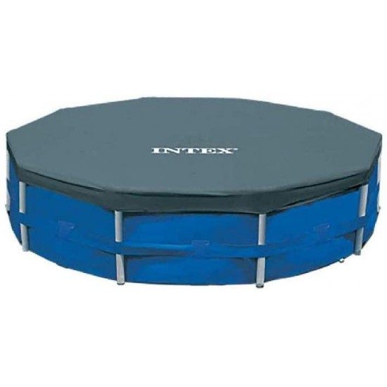 Intex Round Metal Frame Pool Cover, Blue, 10 ft