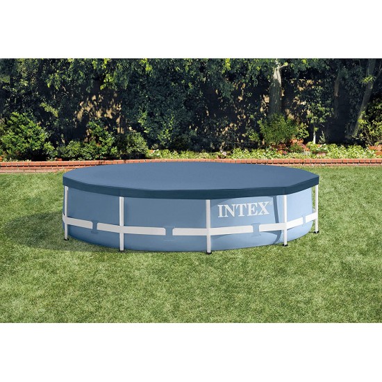 Intex Round Metal Frame Pool Cover, Blue, 10 ft