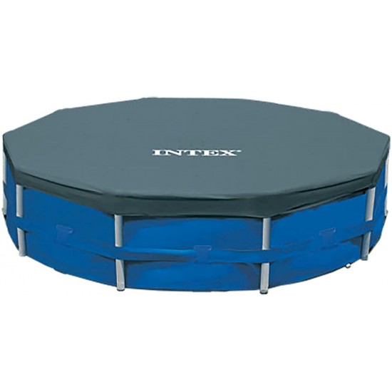 Intex Round Metal Frame Pool Cover, Blue, 10 ft